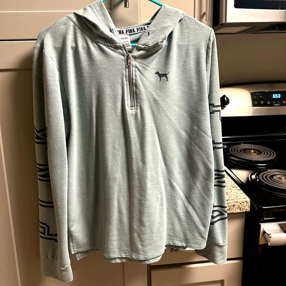 Light green PINK quarter zip